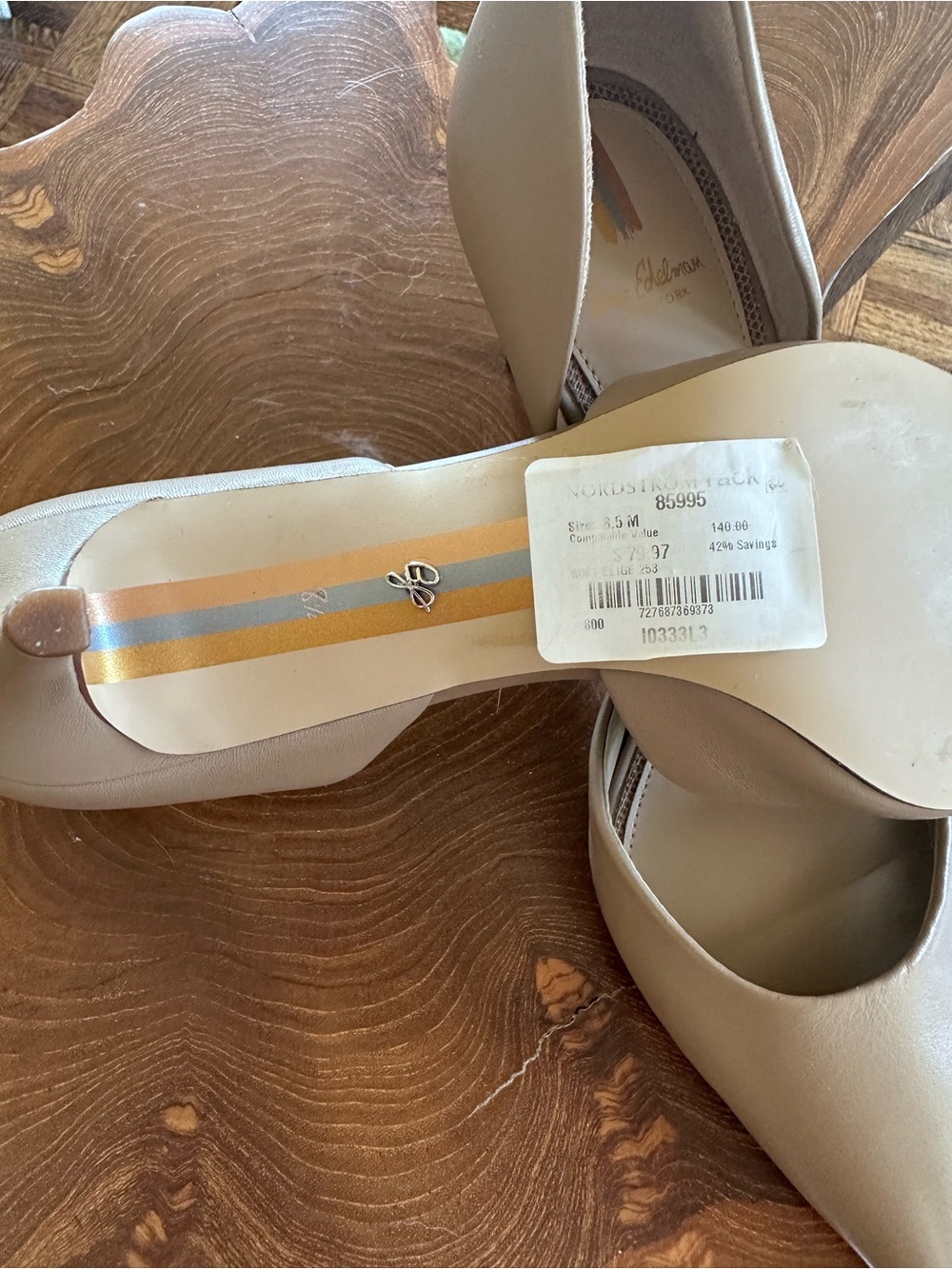 Sam Edelman Beige Pointed-Toe D'Orsay Pumps - Picture 4 of 5